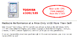 [Toshiba e330 ad spoof]